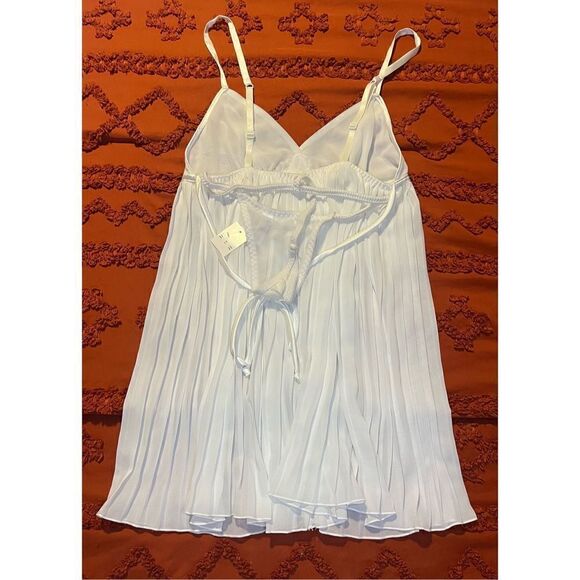 White mini spaghetti straps, panty, brand, new with tags, sexy Teddy nightie. Sz - Picture 7 of 16